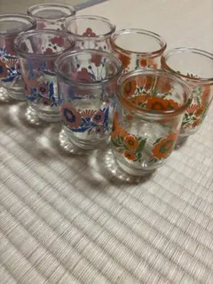 花柄ガラスコップ8個セット