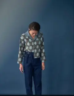 白石隼也さん着用✨河谷シャツ ボタンダウン 花柄 ドット ロゴ刺繍 2XL