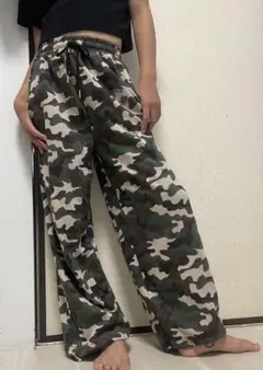 キッズ 迷彩柄 ロングパンツ カモフラ ウエストゴムのサムネイル