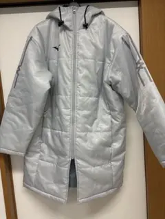 【再値下げ】箱根駅伝仕様 Mizuno シルバー フード付きベンチコート