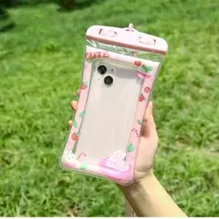 ☆新品·未使用☆　防水　携帯ケース　スマホケース　スマホショルダー　ピンク