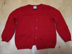 【80】プチバトー カーディガン（赤）18m/81cm