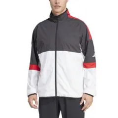 【サイズL】adidas WIND.RDY ナイロンジャケット 黒/白/赤