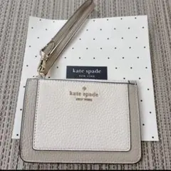定価27500新品★kate spade パス カードケース ホワイト ベージュ