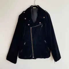 ライダースジャケット ベロア アウター M ダブルジャケット 古着 ヴィンテージ