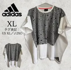 adidas アディダス 幾何学模様 総柄 Tシャツ XL ビッグシルエットのサムネイル