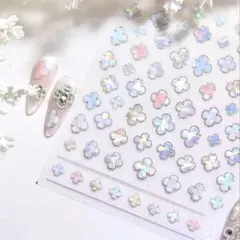 クローバー　フラワー　ネイル 　シール アート デコ パーツ 花 シェル 四葉