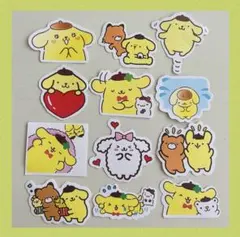 ポムポムプリン　サンリオ　ステッカー　シール　かわいい　紙素材　12枚　⑧