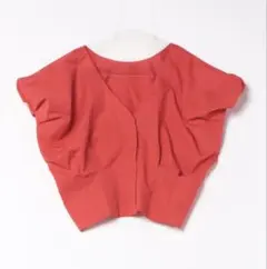【美品】MURUA 2WAYウエストタックショートトップス パフスリーブ 赤のサムネイル