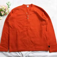 イタリア製✨カルバンクラインジーンズ ヘンリーネック ニット ウール オレンジ