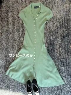 Polo by Ralph Lauren メリノウール 半袖ニットワンピース