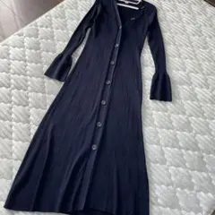 ミラオーウェン　ロングカーディガン　ワンピース　ネイビー　紺　0サイズ　S