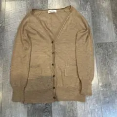 ナノ•ユニバースウール100% ベージュ カーディガン M