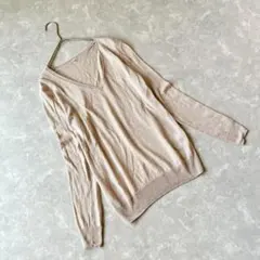 【無印良品】長袖 リネンニット Vネック シンプル M 薄手のサムネイル