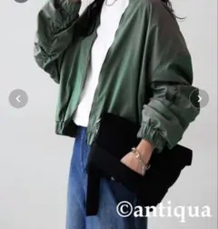 antiqua ノーカラージャケット カーキのサムネイル