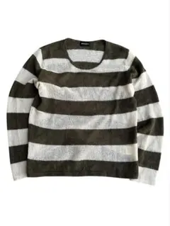 border pattern mesh knit