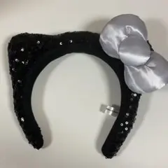 ハローキティ ユニバ usj カチューシャ 黒 スパンコール