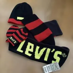 Levi's 스트라이프 니트 모자, 스카프, 장갑 세트
