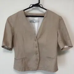 ZARA ベージュ リネン トップス