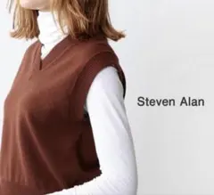 値下げ不可_美品 スティーブンアラン 定価1,7万円 Vネックのベスト ブラウン