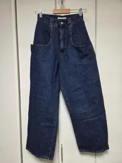 アーバンリサーチ ワイドレッグ デニムパンツ 36 ユーズド