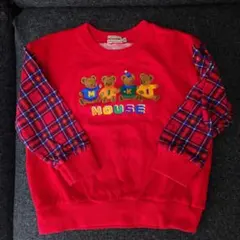 MIKI HOUSE 赤 クマ刺繍 トレーナー