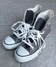 【新品、未使用】グレー ハイカット スニーカー　24.5cm