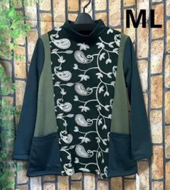 【新品】Sale!!花柄刺繍ハイネック長袖チュニック MLサイズ 婦人服
