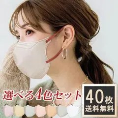 【大容量40枚】5Dマスク 立体マスク 小顔マスク バイカラー 不織布5D 立体