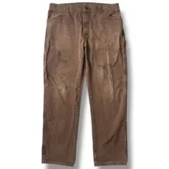 ディッキーズ ダック地 ペインターパンツ ブラウン フェード グランジ 38