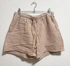 UNIQLOチェック柄コットンショートパンツ　Lのサムネイル