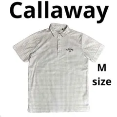 キャロウェイ　Callaway ポロシャツ　ゴルフシャツ　千鳥柄 半袖　M