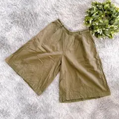 キュロット(L)ガウチョパンツ/ハーフパンツ/無地/カジュアル/ウエストゴム