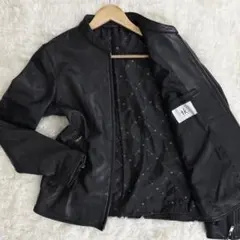 タケオキクチ レザージャケット ライダース シングル ブラック 羊革