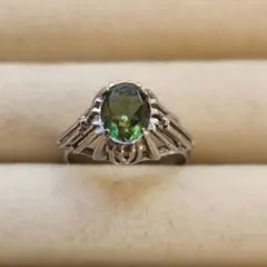 15号 グリーントルマリン アンティークリング