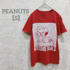 匿名配送✨PEANUTS 【S】訳あり★スヌーピー Tシャツ レッド