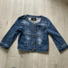 【美品】セシルマクビー　ノーカラーデニムジャケット