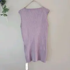 【新品】Mila Owen ノースリーブ リブニット パープル