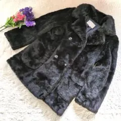 UNIQLO Fur touch【美品】【フェイクファー】【M】ブラックコート