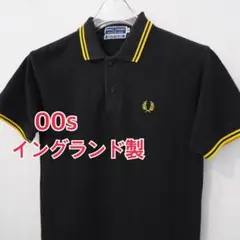 イングランド製 00s フレットペリー 60s 復刻 ポロシャツ 黒 ブラック