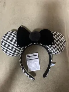 カチューシャ ディズニー 千鳥柄 ミニー