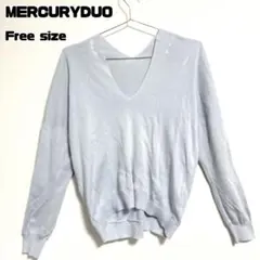 MERCURYDUO 薄手セーター M 水色 きれいめ マーキュリーデュオ