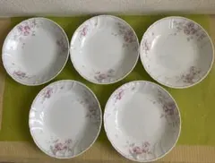 【ナルミ】花柄皿5枚セット