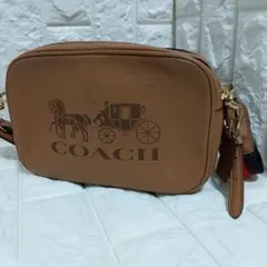 COACH コーチ レザー ショルダーバッグ ベージュ 馬車 総柄