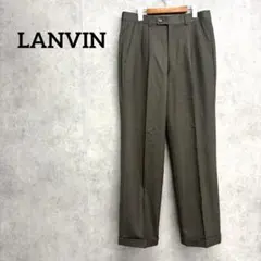 LANVIN ランバン 2タック スラックス パンツ チェック ダブル メンズのサムネイル