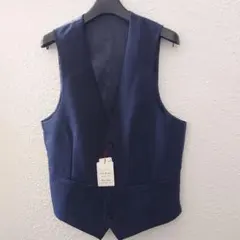 ☆AOKI購入品☆LES MUES☆ジレ☆ベスト☆ネイビー☆新品