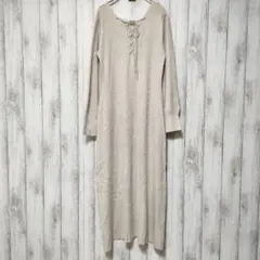 GU ジーユー (L)　2WAY レースアップ ニットワンピース