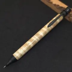 No.19ハンドメイド製図用シャープペンMDS1木軸メープル縮み杢