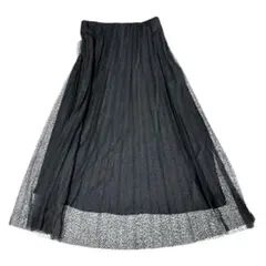 ZARA ドット柄 プリーツ ロングフレアスカート