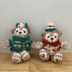 ディズニー　クリスマス ダッフィーシェリーメイ　ぬいぐるみストラップ 美品